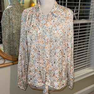 LC Lauren Conrad blouse tie front XL